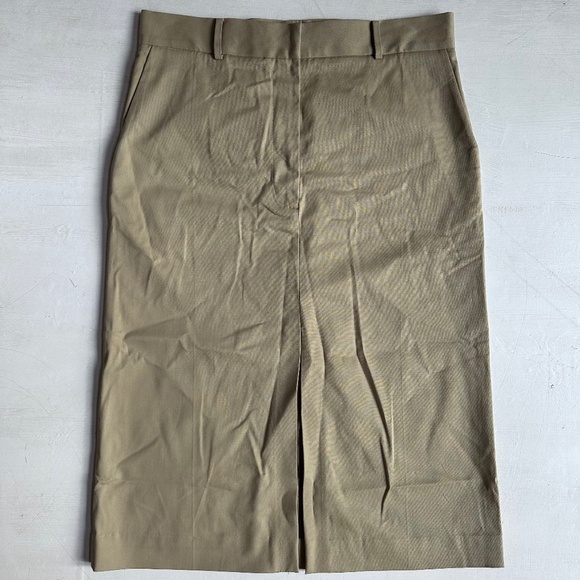 G Label Alexandra Trouser Khaki Canvas Midi Slit Skirt - Picture 2 of 9